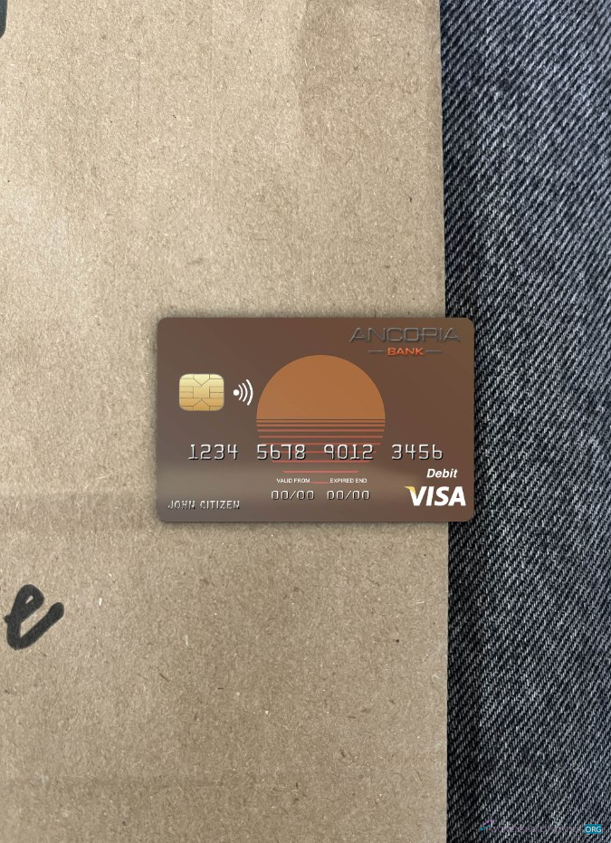 Download Cyprus Ancoria bank visa card photolook front Photoshop template